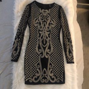 Black and gold dress